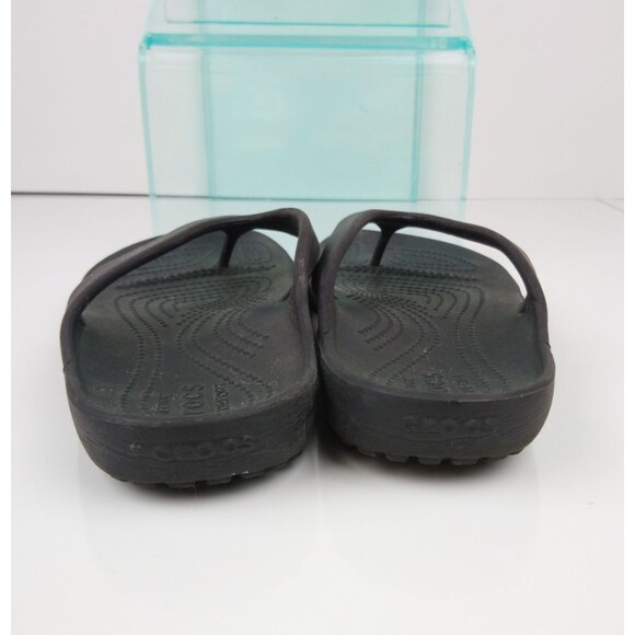 Crocs Flip Flops Black Rubber Women's Size 7 - Picture 5 of 8